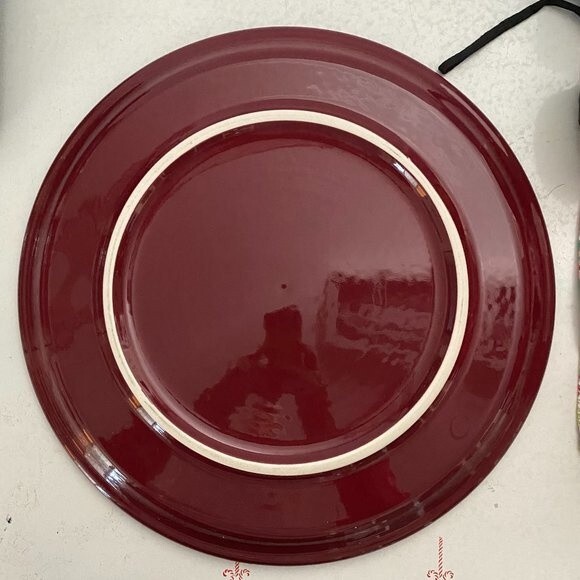 Fiestaware Retired Cinnabar Discontinued Pizza Plate - Picture 4 of 4